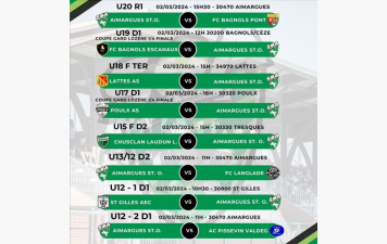 Rencontres Jeunes et Féminines - SAMEDI 2 et DIMANCHE 3/03/2024