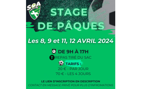 Stage de Pâques Masculin - les 8,9,11 et 12 AVRIL 2024